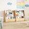 Kids Book Display Shelf with 4 Storage Tiers Wooden Bookshelf Organizer for Learning Room